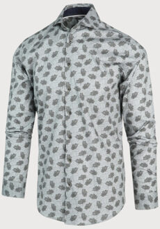 BLUE INDUSTRY Groen print overhemd | - 38 (S)