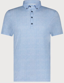 BLUE INDUSTRY Het button-down korte mouwen overhemd | - maat S Blauw