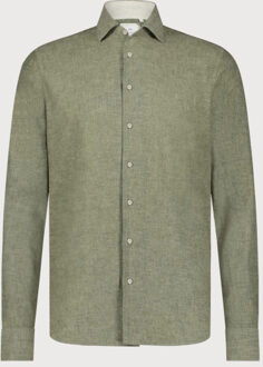 BLUE INDUSTRY Het casual linnen overhemd | Groen - 43 (XL)