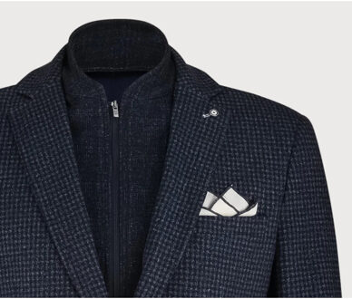 BLUE INDUSTRY Het colbert met ruitmotief | - maat 46 Blauw