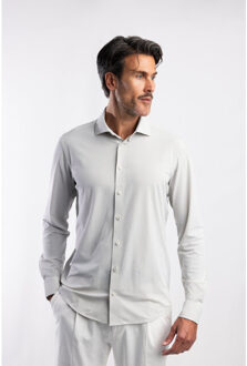 BLUE INDUSTRY Het contrast microprint overhemd | Kaki - 39 (M)