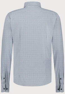 BLUE INDUSTRY Het contrast microprint overhemd | - maat 42 (L) Blauw