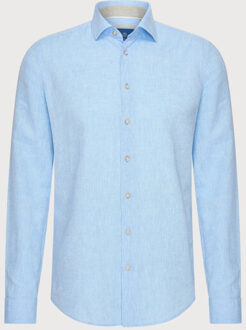 BLUE INDUSTRY Het cotton linnen overhemd | Blauw - 41 (L)