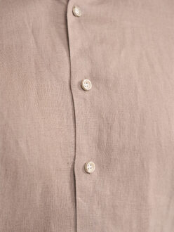 BLUE INDUSTRY Het cotton linnen overhemd | Taupe - 39 (M)