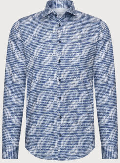 BLUE INDUSTRY Het feather-print overhemd | - maat 41 (L) Blauw