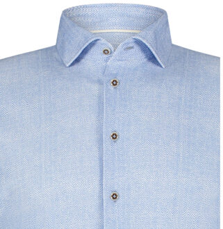 BLUE INDUSTRY Het gemêleerde overhemd | Blauw - 44 (XL)