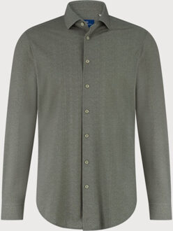 BLUE INDUSTRY Het gemêleerde overhemd | - maat 43 (XL) Bruin/groen