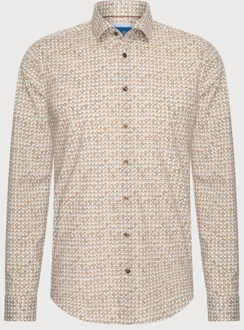 BLUE INDUSTRY Het geometrisch overhemd | Bruin - 43 (XL)