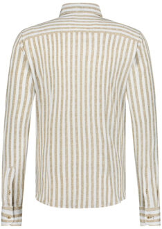 BLUE INDUSTRY Het gestreepte katoenen overhemd | Beige - 40 (M)