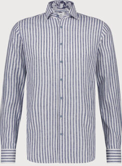 BLUE INDUSTRY Het gestreepte katoenen overhemd | Blauw - 38 (S)