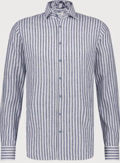 BLUE INDUSTRY Het gestreepte katoenen overhemd | Blauw - 39 (M)
