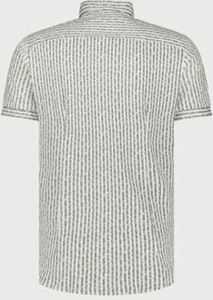 BLUE INDUSTRY Het katoenen gestreepte korte mouwen overhemd | - maat 39 (M) Grijs