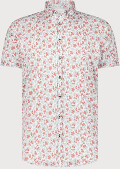 BLUE INDUSTRY Het korte mouwen overhemd met bloemenprint | - maat 42 (L) Roze