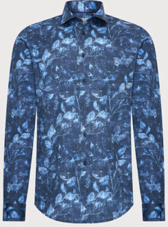 BLUE INDUSTRY Het leaf-print overhemd | Blauw - 44 (XL)
