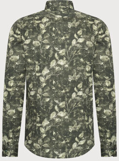 BLUE INDUSTRY Het leaf-print overhemd | - maat 41 (L) Groen