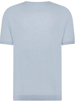 BLUE INDUSTRY Het luxe basic knitted t-shirt | Blauw - XL
