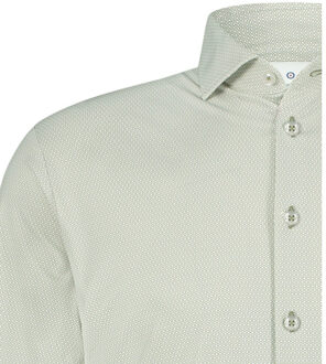 BLUE INDUSTRY Het microprint overhemd | Kaki - 44 (XL)