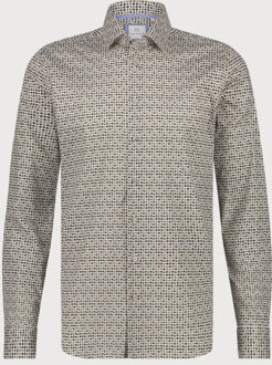 BLUE INDUSTRY Het retro print overhemd | Groen - 39 (M)