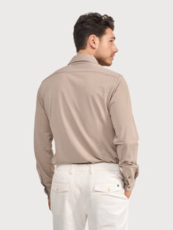 BLUE INDUSTRY Het stretch overhemd | Taupe - 40 (M)
