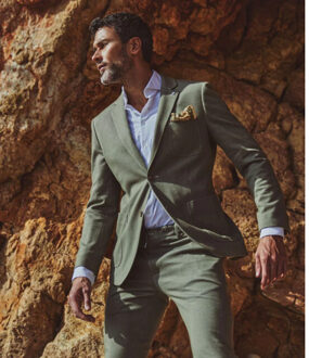 BLUE INDUSTRY Jersey colbert 24/7 stretch | Groen - 44