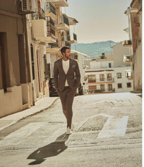 BLUE INDUSTRY Jersey colbert 24/7 stretch | - maat 56 Bruin