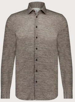 BLUE INDUSTRY Jersey overhemd uni | - maat 41 (L) Bruin