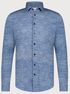 BLUE INDUSTRY Jersey overhemd uni | - maat 44 (XL) Blauw