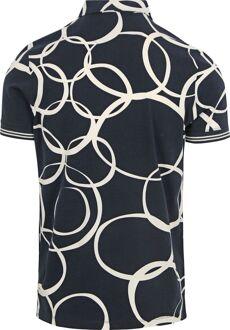 BLUE INDUSTRY Jersey Poloshirt Print Navy Donkerblauw