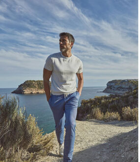 BLUE INDUSTRY Jersey travel chino | - maat 102 (lengtemaat) Blauw