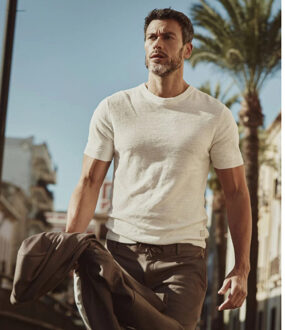 BLUE INDUSTRY Jersey travel chino | - maat 54 Bruin