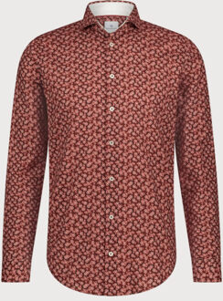 BLUE INDUSTRY Katoenen print shirt | - maat 44 (XL) Bruin