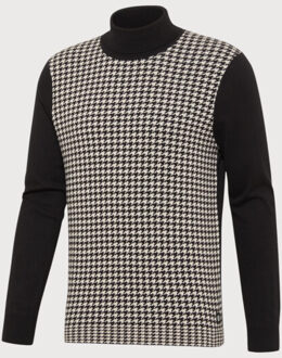 BLUE INDUSTRY Koltrui met pied de poule motief | - maat S Zwart