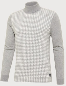 BLUE INDUSTRY Koltrui met pied de poule motief | - maat XXXL Grijs