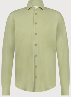 BLUE INDUSTRY Lounge jersey overhemd | Kaki - 44 (XL)