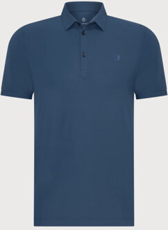 BLUE INDUSTRY Lounge jersey polo | - maat L Indigoblauw