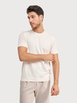 BLUE INDUSTRY Luxe knitted t-shirt | Ecru - M