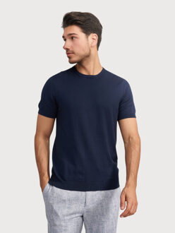 BLUE INDUSTRY Luxe knitted t-shirt | - maat XL Blauw
