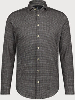 BLUE INDUSTRY Mini-ruit overhemd | Bruin - 40 (M)