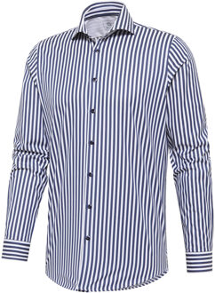 BLUE INDUSTRY Overhemd 2 ply, katoen navy wit gestreept hemd Blauw - 44 (XL)
