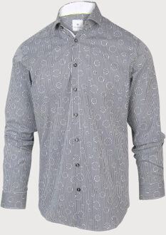 BLUE INDUSTRY Overhemd Gestreepte Cirkels Green (2063.21)