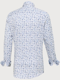 BLUE INDUSTRY Overhemd jersey, bloemen motief | Blauw - 41 (L)