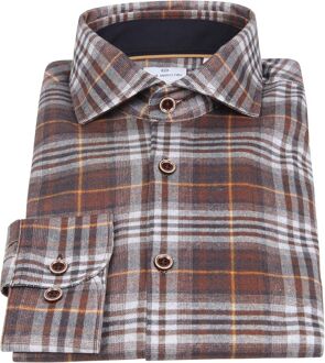 BLUE INDUSTRY Overhemd Jersey Ruit Bruin - 38