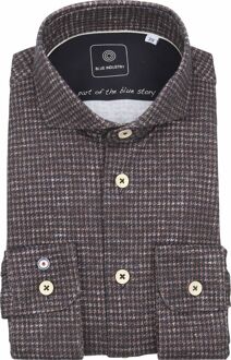 BLUE INDUSTRY Overhemd Print Bruin - 38,39,40,41,42,43