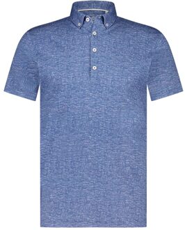 BLUE INDUSTRY Polokraag korte mouw overhemd Blauw - XL