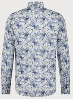 BLUE INDUSTRY Print overhemd bloem | - maat 38 (S) Blauw