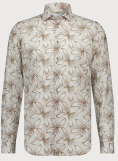 BLUE INDUSTRY Print overhemd bloem | - maat 38 (S) Taupe