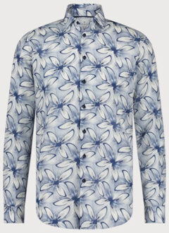 BLUE INDUSTRY Print overhemd bloem | - maat 42 (L) Blauw