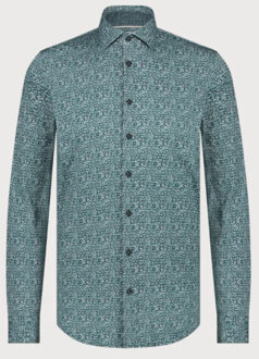 BLUE INDUSTRY Ruitenmotief stretch overhemd | Groen - 41 (L)