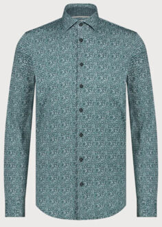 BLUE INDUSTRY Ruitenmotief stretch overhemd | Groen - 42 (L)