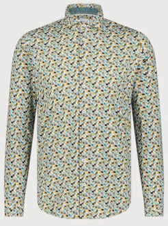 BLUE INDUSTRY Ruitenmotief stretch overhemd | Groen - 44 (XL)